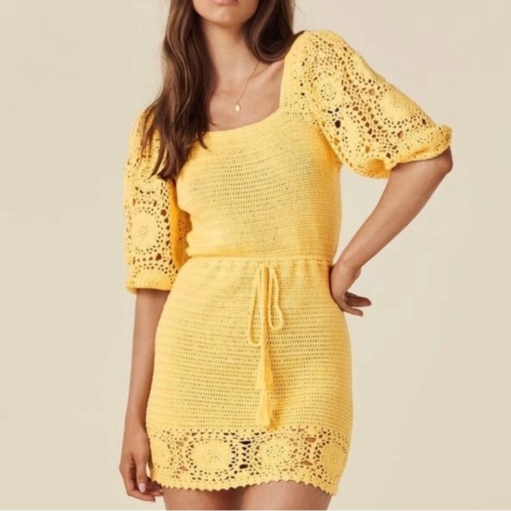 NEW‎ Spell LET THE SUNSHINE IN CROCHET MINI DRESS, S